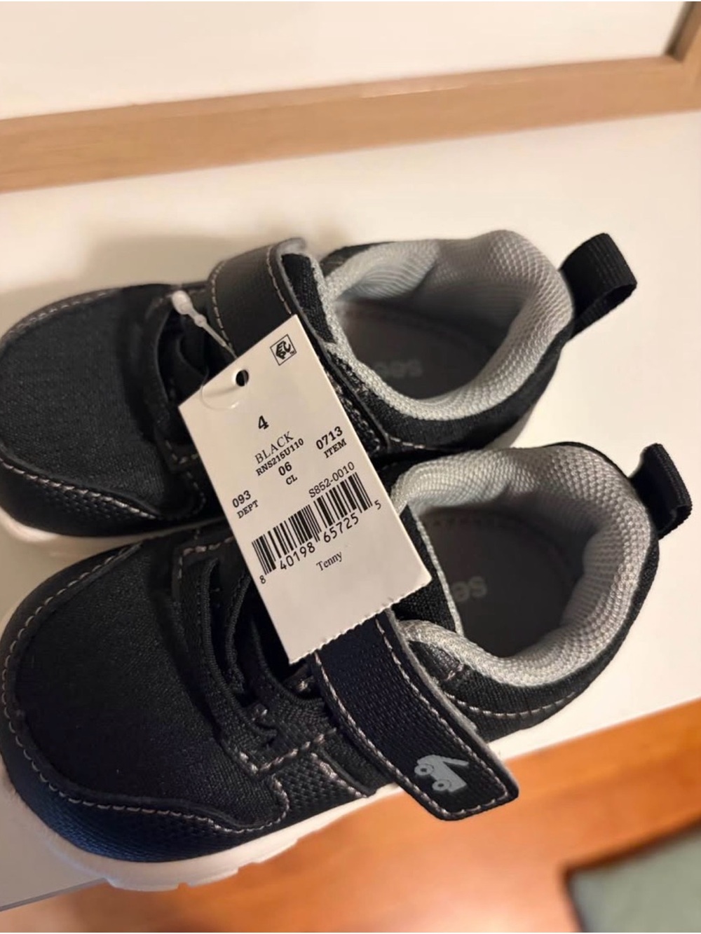 See Kai Run Black and Gray Toddler Hook-and-Loop Sneakers